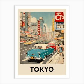 Tokyo Retro Travel Poster 1 Art Print