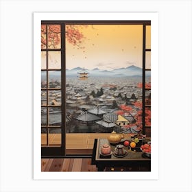 Winter Cityscape Kyoto Japan 3 Art Print