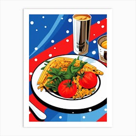 Pop Art Cartoon Food 2 Art Print