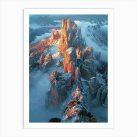 Sunrise In The Dolomites Art Print