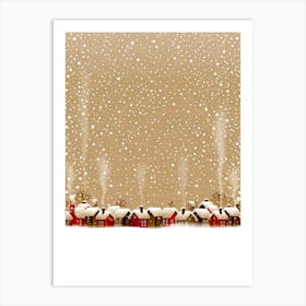 Snowy Christmas Village Art Print