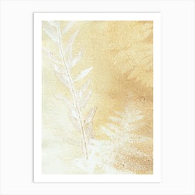 Minimal Ocher Leaves Art Print