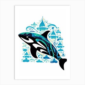 Orca Whale Pattern 2 Art Print