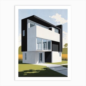 Minimalist Modern House Illustration (15) Art Print