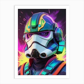 Captain Rex Star Wars Neon Iridescent Painting (27) Art Print