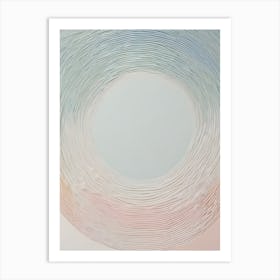 Moonrise - True Minimalist Calming Tranquil Pastel Colors of Pink, Grey And Neutral Tones Abstract Painting for a Peaceful New Home or Room Decor Circles Clean Lines Boho Chic Pale Retro Luxe Famous Peace Serenity Art Print