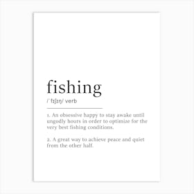 Fishing Definition Poster - Dictionary Art Print