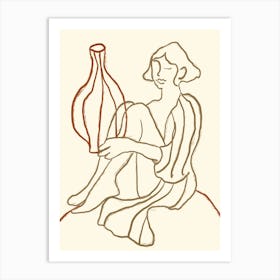 Woman Holding Vase 1 Art Print