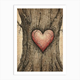 Heart In A Tree Art Print