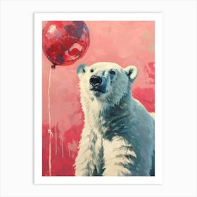 Cute Polar Bear 2 With Balloon Art Print