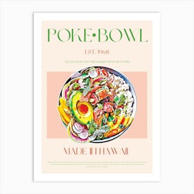 Poke Bowl Mid Century Art Print