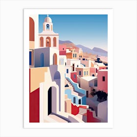 Santorini, Greece, Bold Outlines 1 Art Print