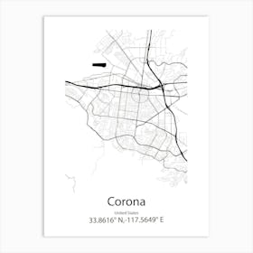 Corona De Tucson,United States Minimalist Map 1 Art Print