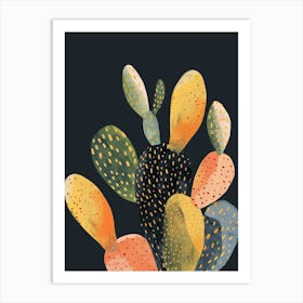 Melocactus Cactus Minimalist Abstract Illustration 4 Art Print
