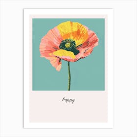 Poppy 2 Square Flower Illustration Poster Art Print