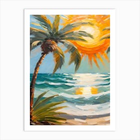 Sunset At The Beach Art Print