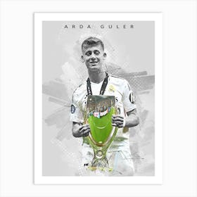 Arda Guler Real Madrid Super Cup Drawing Art Print