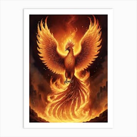 Colorful Phoenix Rising Art Print