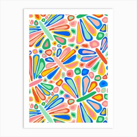 Abstract Colorful Butterfly Shapes 1 Art Print