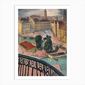 Karl Johans Torg, Stockholm, Isaac Grünewald Art Print