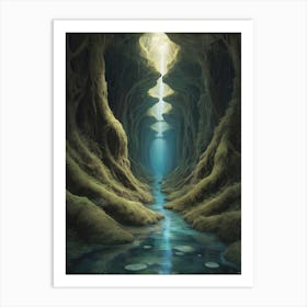 Tunnel In The Forest art print painting 2 Art Print