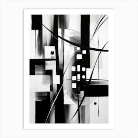 Perception Abstract Black And White 3 Art Print