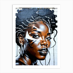 Graffiti Mural Of Beautiful Black Woman 313 Art Print