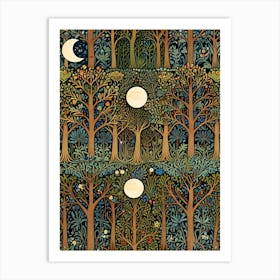 William Morris Moonlight In The Forest 109 Art Print