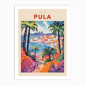 Pula Croatia 2 Fauvist Travel Poster Art Print