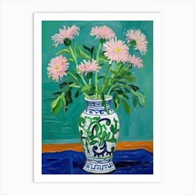 Flowers In A Vase Still Life Painting Asters 5 Art Print