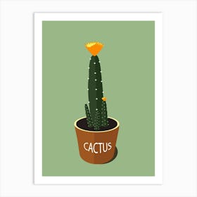 Cactus Flowerpot Nature Flower Thorns Succulent Art Print