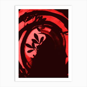 Dark Abstract Black Red Nature Art Print