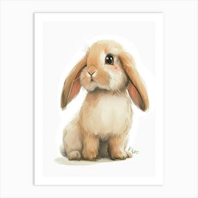 French Lop Rabbit Kids Illustration 2 Art Print