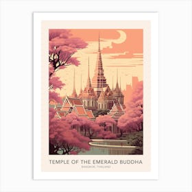 Temple Of The Emerald Buddha Bangkok Thailand Travel Poster Art Print