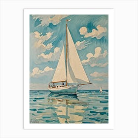 Sailboat On The Ocean no2 Art Print