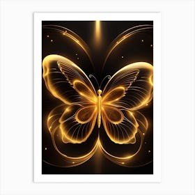 Golden Butterfly 2 Art Print