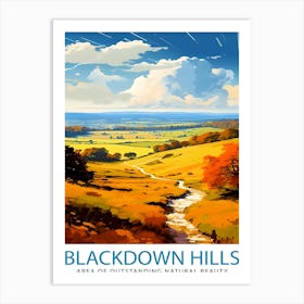 Blackdown Hills Aonb Print Area Of Outstanding Natural Beauty Art Blackdown Hills Poster Somerset Devon Border Wall Art English Countryside Art Print