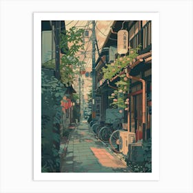 Tokyo Japan 6 Retro Illustration Art Print