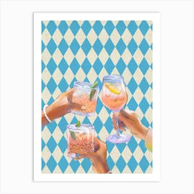 Cocktail Cheers Retro Vibes Art Print
