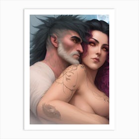 Lovers Embrace Art Print