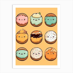 Cute Donuts Art Print
