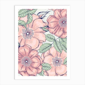 Pink Roses 1 Art Print