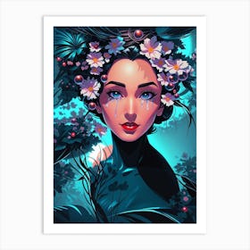 Girl In The Forest Art Print