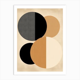 Circles of Enigma: Beige Bauhaus Art Print