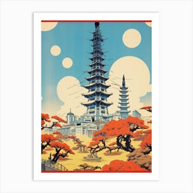 Odaiba, Japan Vintage Travel Art 4 Art Print