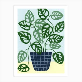 Monstera Obliqua Houseplant Painting Art Print