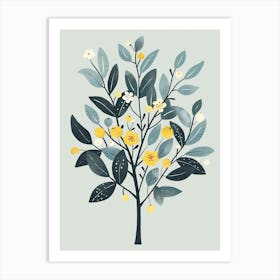 Pear Tree Flat Illustration 6 Art Print