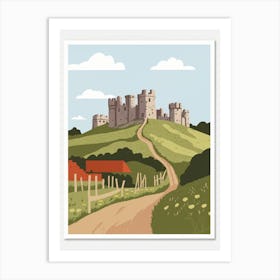 Corfe Castle Travel Art Print