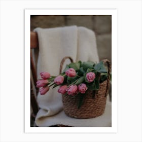 Tulips In A Basket Art Print