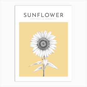 Sunflower Print Modern Flower Poster Bamber Prints Art Print